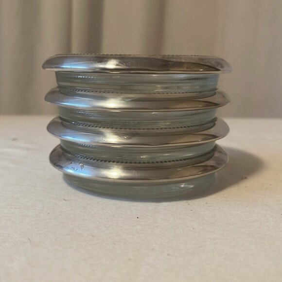 Sliver plated and crystal stacking coasters made in Italy - Picture 4 of 4
